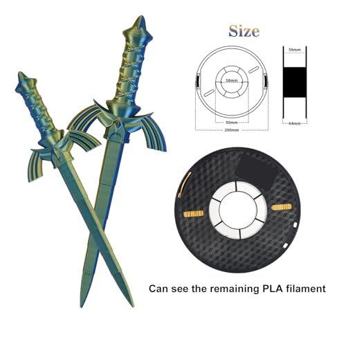 Image of Kingroon PLA Filament, Multicolor Silk PLA Filament, Tri Color 3D Printer Filament, 1.75 mm, Dimensional Accuracy + /- 0.03 mm, 1kg Spool(2.2lbs), Blue Gold