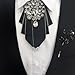 GHTIYLP Bow Ties for Men Vintage Rhinestone Bow Tie Brooch Set, Adjustable Bowties Men for Wedding Party Business (Black)