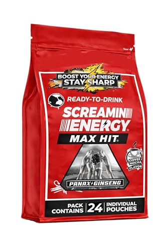 Screamin Energy Max Hit Coffee Mocha Energy Shots, 24 Count