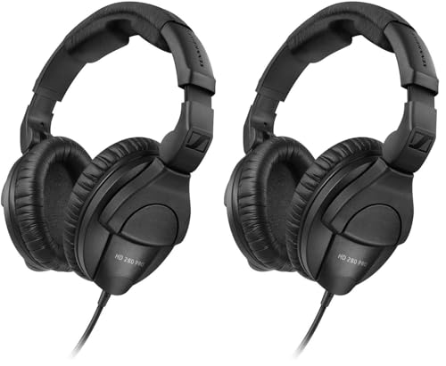 Sennheiser HD 280 Pro Headphone, Black (Pack of 2)