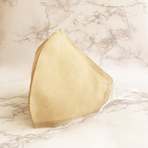 Breathable Linen Kids Face Mask | Double Layer With 100% Cotton Lining & Filter Pocket | Reusable & Washable (Nude Linen) #TOP2