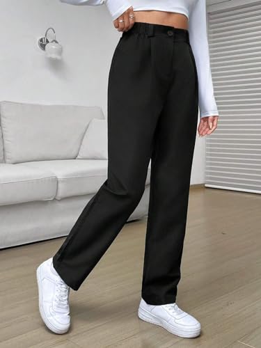 Women's High Waist Pleated Straight Leg Loose Casual Pants Trousers Pants for Women3