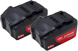 18V 6.0Ah Battery with Charger Compatible for Metabo Replacement Batteries Cordless Tools - Drill Drivers, Wrenches, and Hammers(2PCS 6.0Ah)