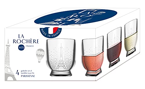 Verres La Rochere Parisienne 26 cl idee cadeau lot de 4 gobelets