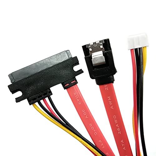 Cable extensión SATA 22 pines macho a hembra rojo 42 cm miniatura 4