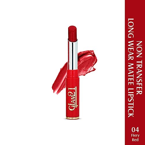 Image of Glam21 Matte Pro Ink Non Transfer Lipstick | Long Lasting | Ultra Pigmented | 04 Fiery Red
