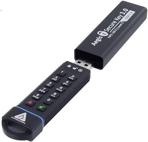 Apricorn Aegis Secure Key 1 TB FIPS 140-2 Level 3 Validated 256-bit Encryption USB 3.0 Flash Drive (ASK3-1TB)