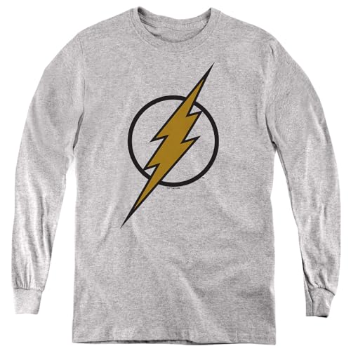 Popfunk The Flash Logo Shield Collection Kids Long Sleeve T-Shirt for Youth Boys and Girls