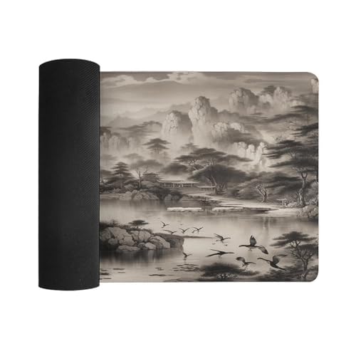 Alfombrilla de ratón grande negra y blanca impermeable miniatura 3