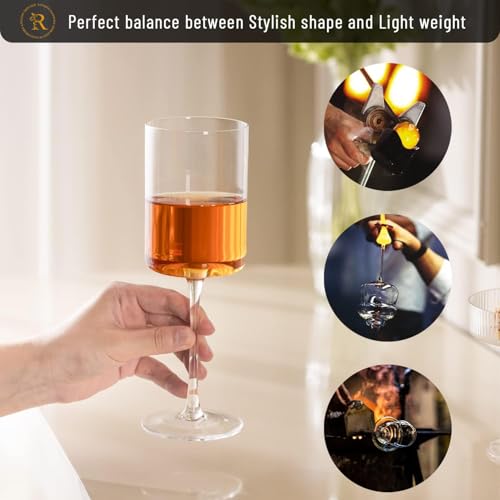 Image of Premium Wine Glasses 300ml, Set of 6 Long Wine, Burgundy Clear Glasses with Stem for Wedding Anniversary, Birthday, Gift (RKT-04, Set of 6)