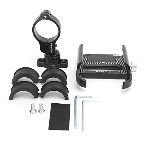 Aluminum Cell Phone Holder, Adjustable Bike Phone Mount - Vibration Reduction, Secure Grip for Handlebars 60-100mm
