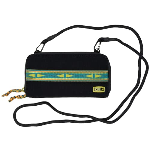 Chums Nomad Wallet - Purse & Cell Phone Wallet with Card Storage, Extra Pocket Space & Removable Strap - Black