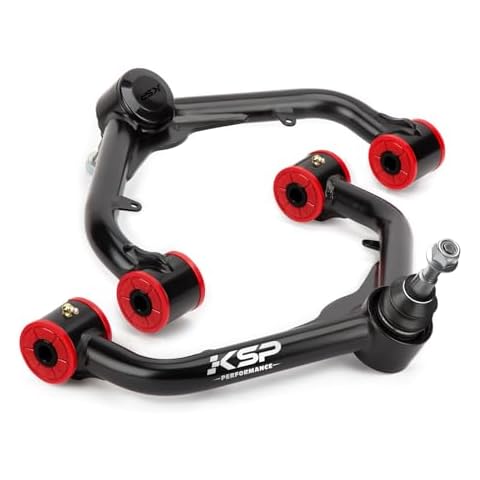 KSP 2"-4" Upper Control Arm for Silverado Sierra 2500 3500 2000-2010, Adjustable Tubular Suspension Arms Compatible with Chevrolet GMC After 2-4inch Lift (Package of 2 Black) Cover