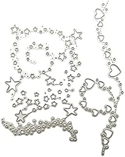 Jancosta 2pcs Love Heart Cutting Dies Star Metal Craft Dies Embossing Stencil Punching Mould Template Reusable Cut Dies for Card Making Scrapbooking Paper DIY Craft Photo Album Decor Gifts(Star+Heart)