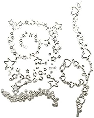 Jancosta 2pcs Love Heart Cutting Dies Star Metal Craft Dies Embossing Stencil Punching Mould Template Reusable Cut Dies for Card Making Scrapbooking Paper DIY Craft Photo Album Decor Gifts(Star+Heart)