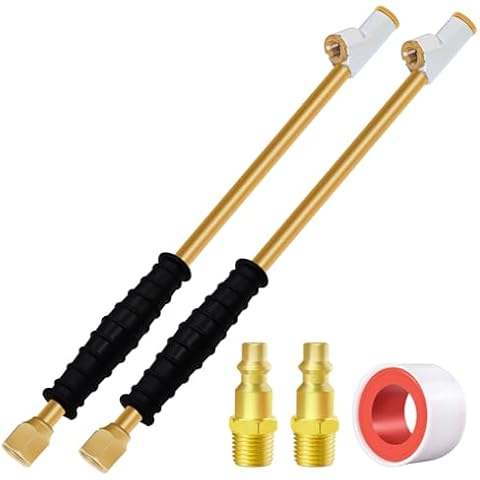 GODESON Air Chuck for Semi Truck,11.8" Extended Reach Dual Head Air Chuck,1/4" FNPT Brass Air Chuck with Rubber Handle,2-Way Connection air chucks for tires(Pack of 2) Cover