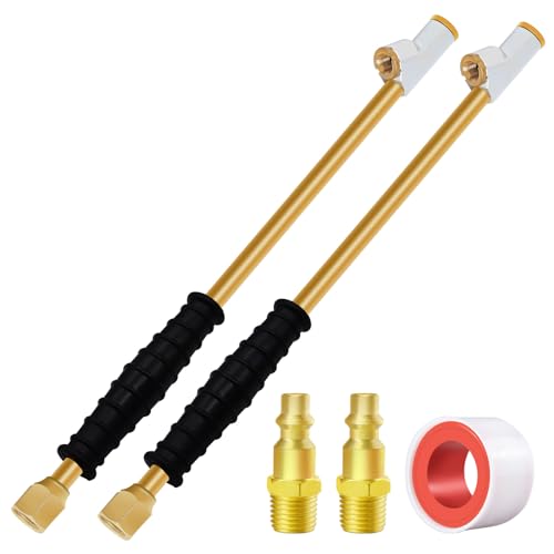 GODESON Air Chuck for Semi Truck,11.8" Extended Reach Dual Head Nozzle,1/4" FNPT Brass Rod with Rubber Handle,2-Way Connection air Chucks for Tires(Pack of 2)
