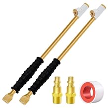 GODESON Air Chuck for Semi Truck,11.8" Extended Reach Dual Head Nozzle,1/4" FNPT Brass Rod with Rubber Handle,2-Way Connection air chucks for tiresPack of 2