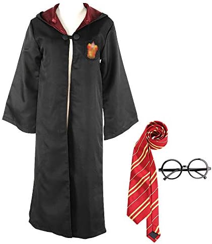 Yanhusu Harry Robe Cloak Potter Cosplay Costume Unisex Kid Child Adult Halloween(Child L)