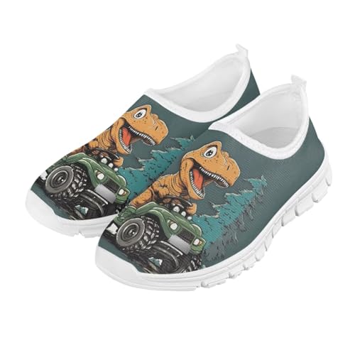 Slip On Casual Shoes for Boys Girls Breathable Mesh Walking Shoes Loafers Lightweight Non Slip Running Sneakers White Sole Size 11-152