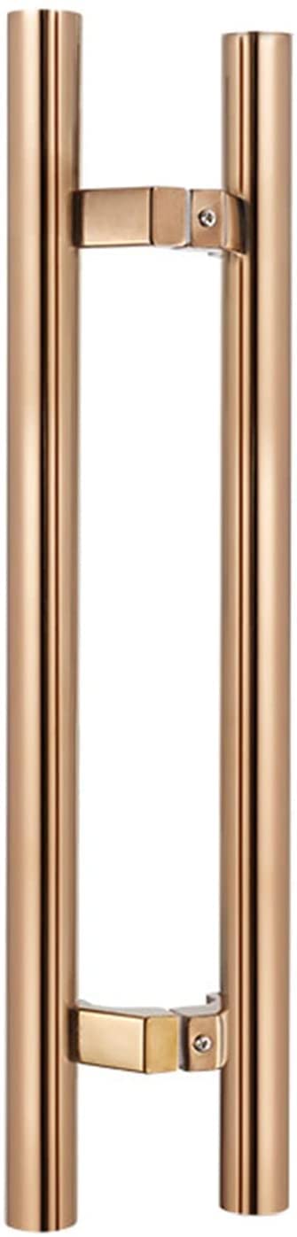Gthtuhfd Rose Gold Sliding Barn Door Handle,Entry Glass Shower Push Pull Door Handle,24/31/39/47/59 Inch,H Shape Round Bar Double-Sided Ld 80Cm/31.5Inch,-80Cm/31.5Inch