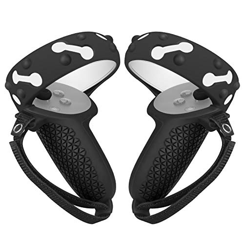 Esimen Touch Controller Grip Cover for Oculus Quest 2 Silicone Protective Ring Cover Custom Set Accessories Anti-Throw Handle Protective Sleeve with Adjustable Hand Strap