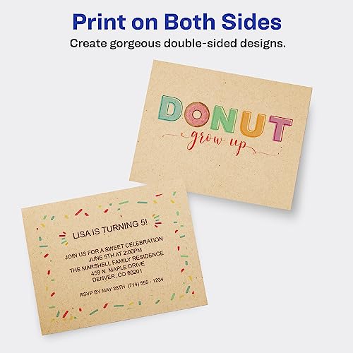 Avery Kraft Brown Postcards, 4.25" x 5.5", Laser/Inkjet, 80 Printable Postcards, Also Great for Thank You Cards and Invitations (5629) by Avery - Image 4