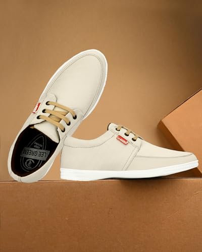 Image of Le Greem Men's Casual Lace-Up Shoes | Lightweight Synthetic Upper | Stylish & Comfortable Sneakers with Anti-Slip Sole - Black