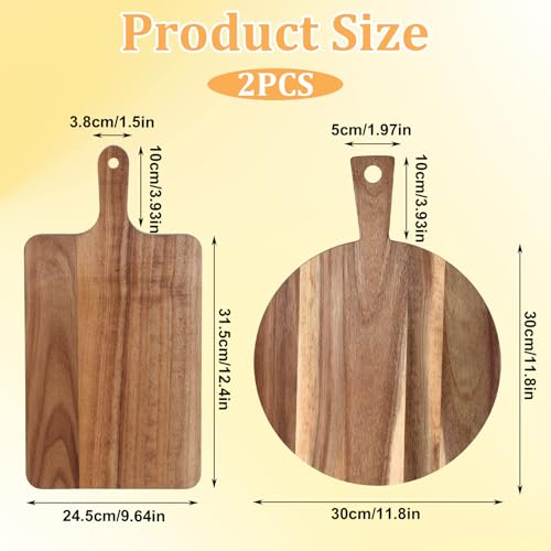 Set de 2 Tablas de Cortar de Madera con Mango miniatura 2