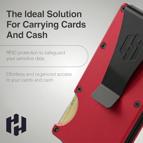 Image of Hayvenhurst Wallet for Men - Slim RFID Blocking Metal Wallet with Money Clip, Minimalist Front Pocket Credit Card Holder, Small Mens Wallet