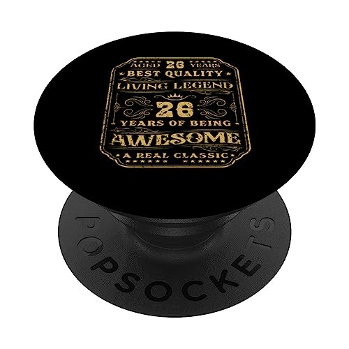 26 años siendo increíble 26 cumpleaños hombre PopSockets PopGrip Intercambiable
