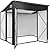 Aoxun 7.5'x5.5' Triple Door Shed Outdoor Storage Shed with Three Lockable Door for Easily Accessing Metal Storage Cabinet with Slopping Roof for Tools Bicycles Storage for Garden, Backyards (Black)
