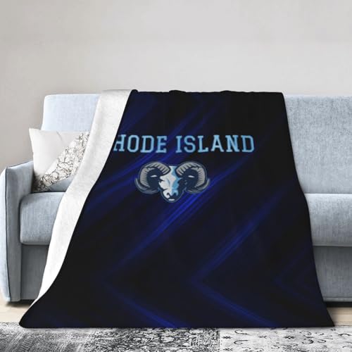 Uri University of Rhode Island Rams Fleece Blanket, Very Soft Microfiber Flannel Blanket for Couch Warm and Cozy for All Seasons
