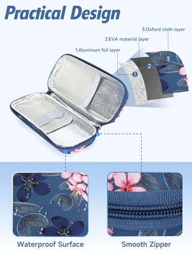 Image of YOUSHARES Portable Insulin Cooler Travel Case - TSA Approved Diabetic Medication Cooling Bag, EVA Insulated Organizer for Epi Pens, Refrigerated Diabetes Supplies Carrying Storage Kit with 2 Ice Pack