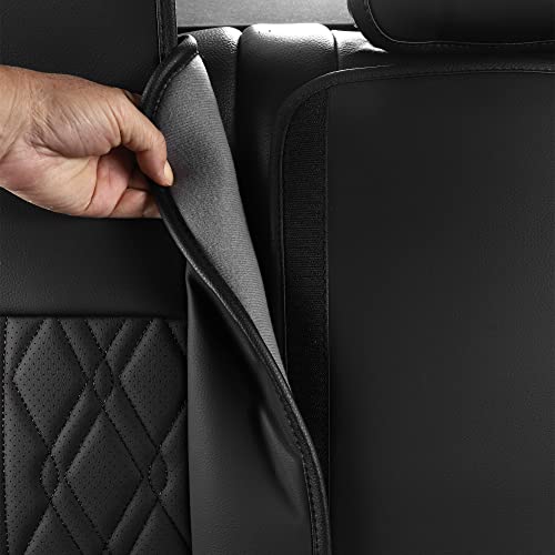 Huidasource Leather Back Row Seat Covers, Waterproof Rear Split Bench Car Seat Covers, Vehicle Seat Cushion Cover Protector Universal Fit for Most Cars Sedan SUV Pickup Truck(Back Row/Black) by Huidasource - Used condition - Image 2