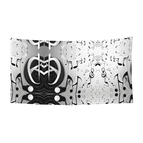 MINDBBDFJ Music Notes Print Print Banners And Signs For Outdoor/Indoor,Personalized Banner Customizable Parties Halloween Banner (180x90cm)
