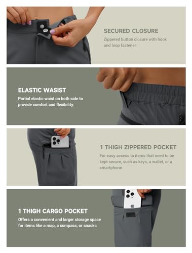 Moosehill Women'S Hiking Cargo Pants Quick Dry Lightweight High Waist Pants For Work Travel Outdoor And Casual With 5 Pockets  thumb #6