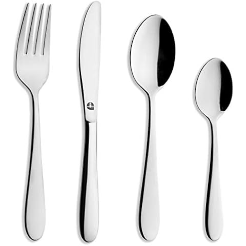 Grunwerg 4CHDSTWDR/C 4-Piece Children's Cutlery Set, Stainless Steel Cover