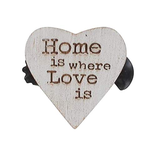 EVIDECO L3170101 Amore Lot de 2 Pinces en Bois en Forme de cœur Blanc/doré, W H x 1,25 inchesD Cover