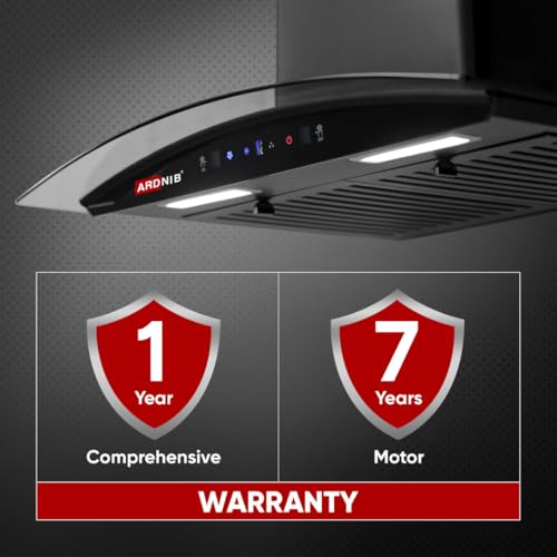 Image of 60 cm 1250 m /hr Wall Mounted Kitchen Chimney (SLEEK PLUS BK 60, Touch Control, Baffle Filter, Black) - 7 Years Motor Warranty | Proudly Made in India (Baffle Filter)