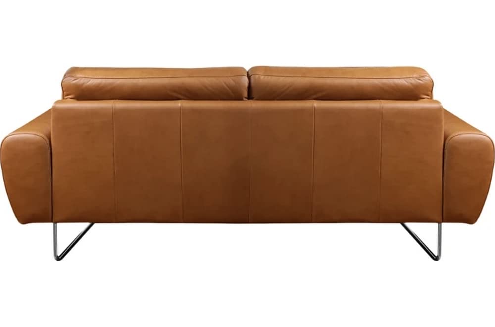 Canapé 3 Places en 100% Tout Cuir Italien de Prestige, Spencer, Marron Cognac