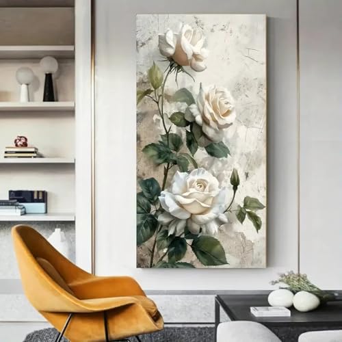 Toile florale scandinave TONGYINLI, une impression de haute précision sur texture premium