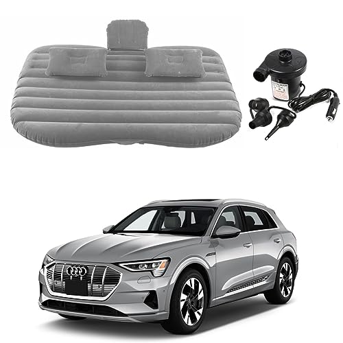 Image of Oshotto Multifunctional Car Travel Bed Mattress with Two Air Pillows, Car Air Pump Compatible with Audi E-Tron (Grey)