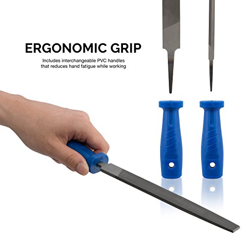 Neiko 12PC Heavy Duty File Rasp Set PVC Handle Wood Metal Steel Taper