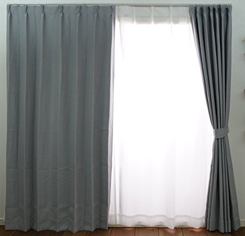 スミノエ カーテン グレー 100×135cm セーラ 遮光 アレルブロック V1299