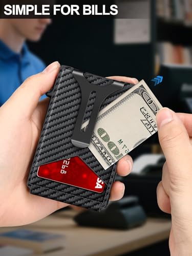 Wallet for Men RFID Wallet with Money Clip, Slim Pop Up Card Holder for 10-12 Cards, Minimalist Smart Credit Card Case with ID Window, Bifold Metal Wallet for Front Pocket, Gifts for Men3