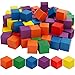 BELLE VOUS Holzwürfel Bunt (100 STK) - 3x3x3cm Bausteine Holz Würfel Bunt in 6 Farben Naturholz Cube Würfel Quadratisch - Für DIY Bastelprojekte, Puzzle Herstellen, Holz Spiele zum Lernen & Geschenke