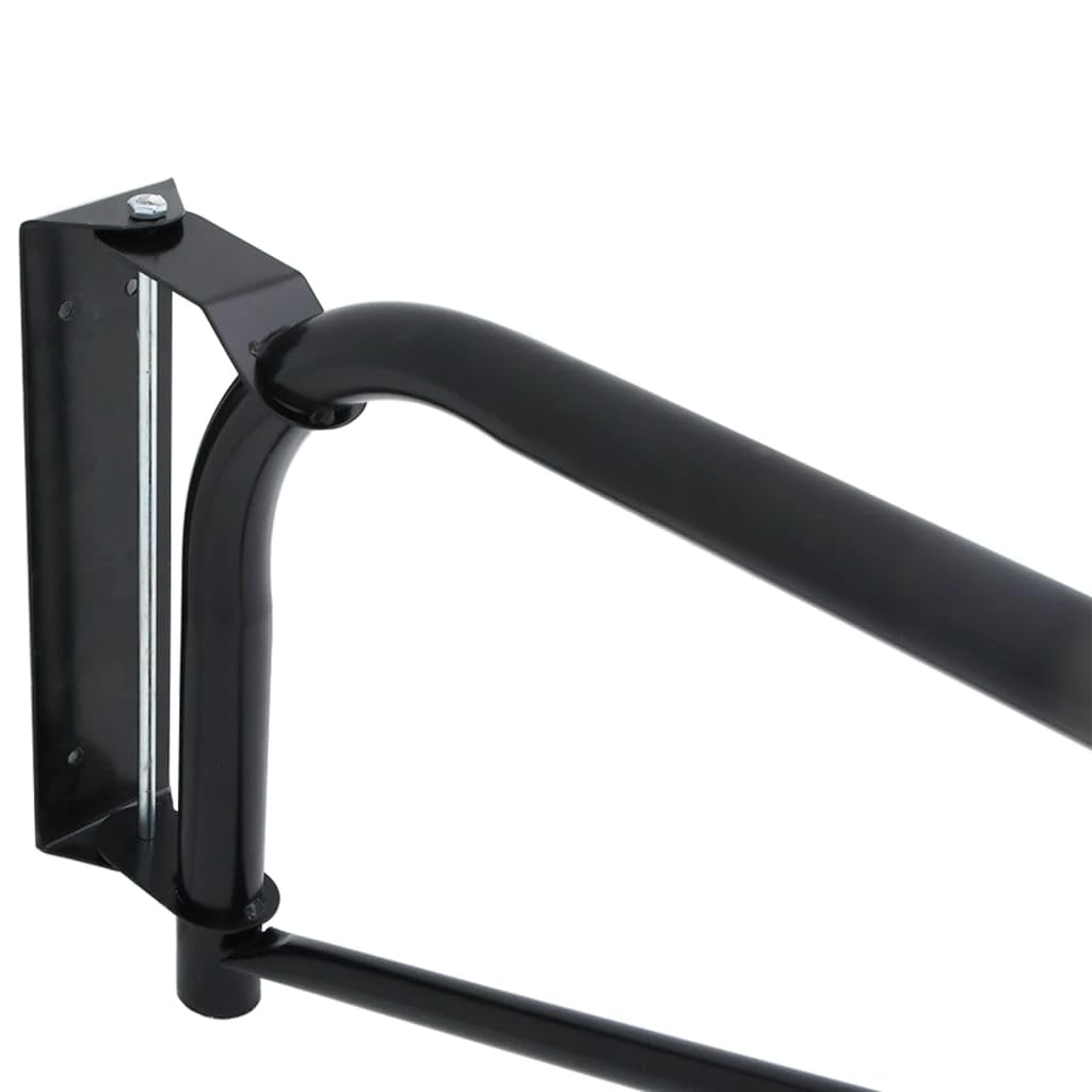 Soporte de manguera de montaje en pared, acero negro, giratorio