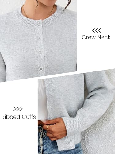 Image of Ibeauti Cropped Cardigan Sweaters for Women 2026 Trendy Spring Y2k Outfit Long Sleeve Button up Open Front Short Knit Sweater