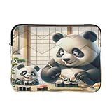 Sushi Pandas Computerhüllen für Laptops, Laptoptasche schlank, Laptophülle wasserdicht, Laptop-Abdeckung für Frauen